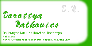 dorottya malkovics business card